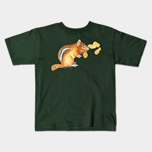 Chipmunk eating peanuts Kids T-Shirt